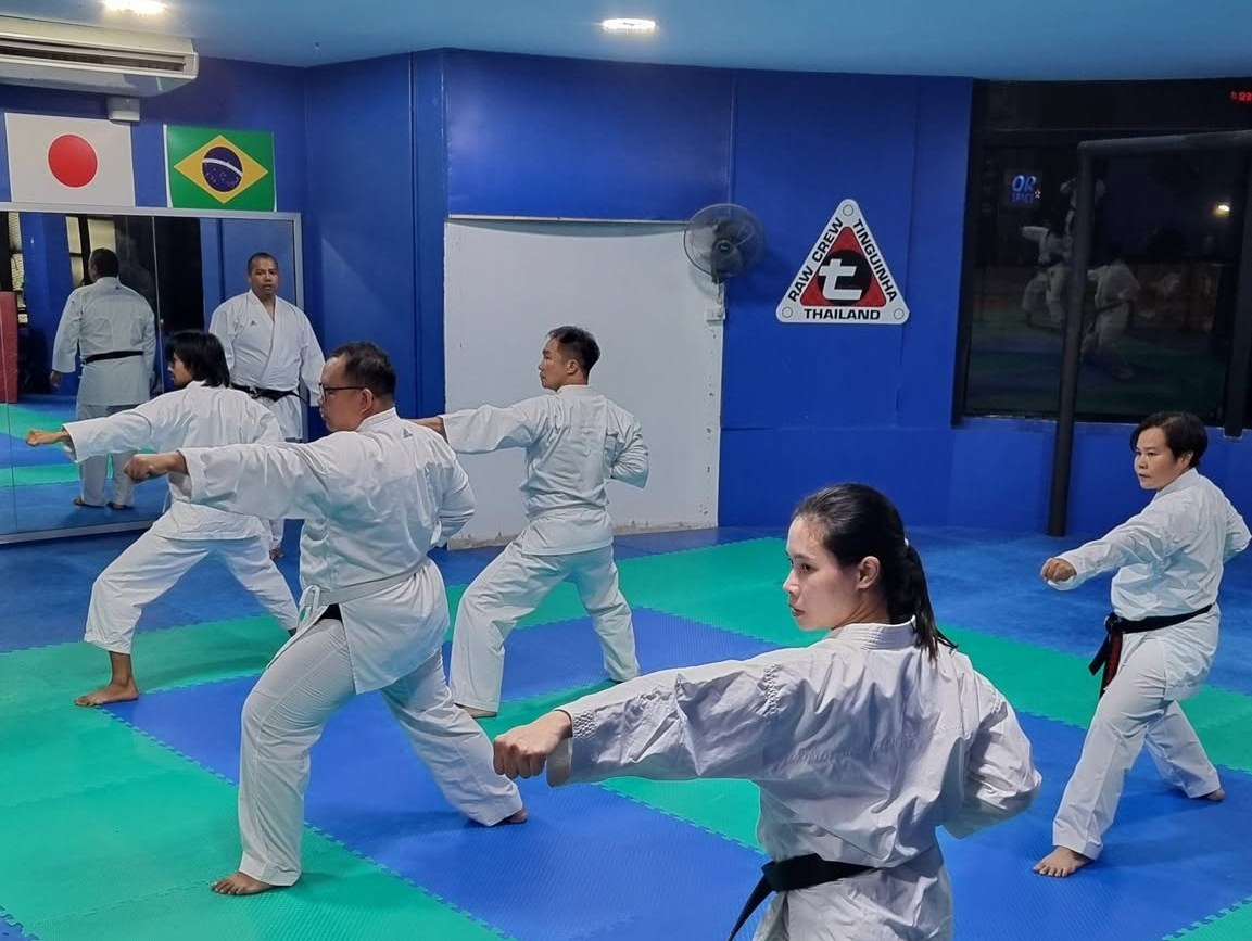 Ippo-Kan Shotokan Karate members training in the dojo